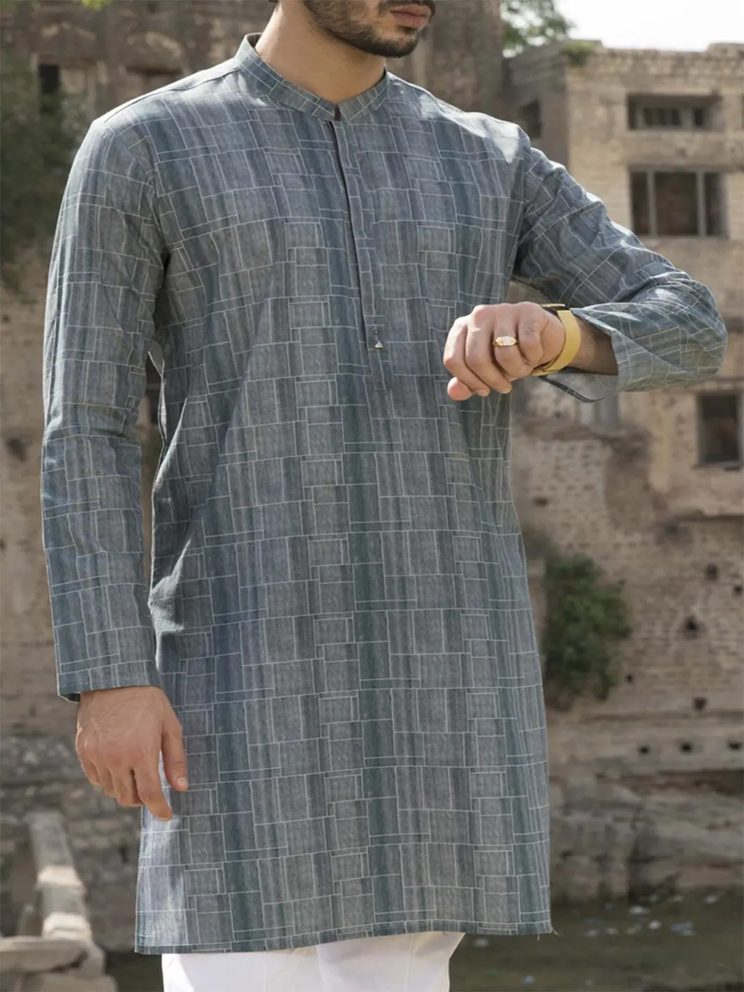 Green Cotton Kurta - Al-K-792C 1