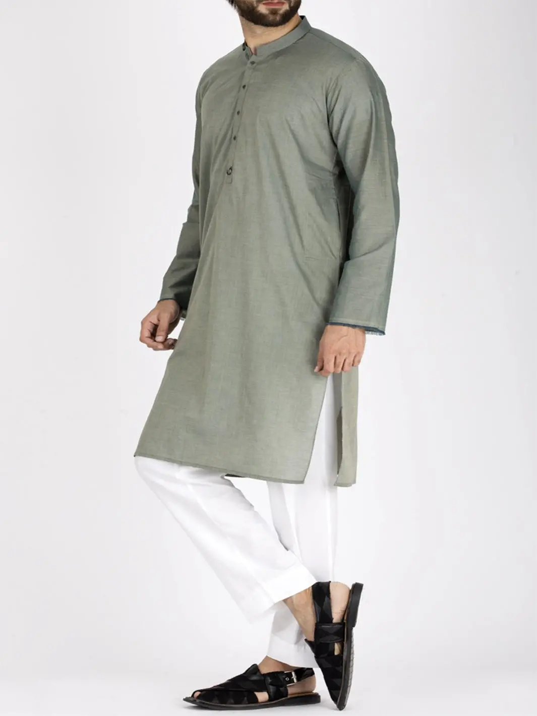 Light Green Cotton Kurta - Al-K-800 1