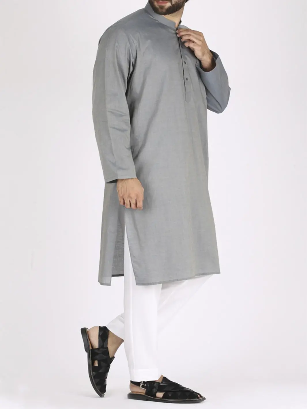 Light Blue Cotton Kurta - Al-K-802 1