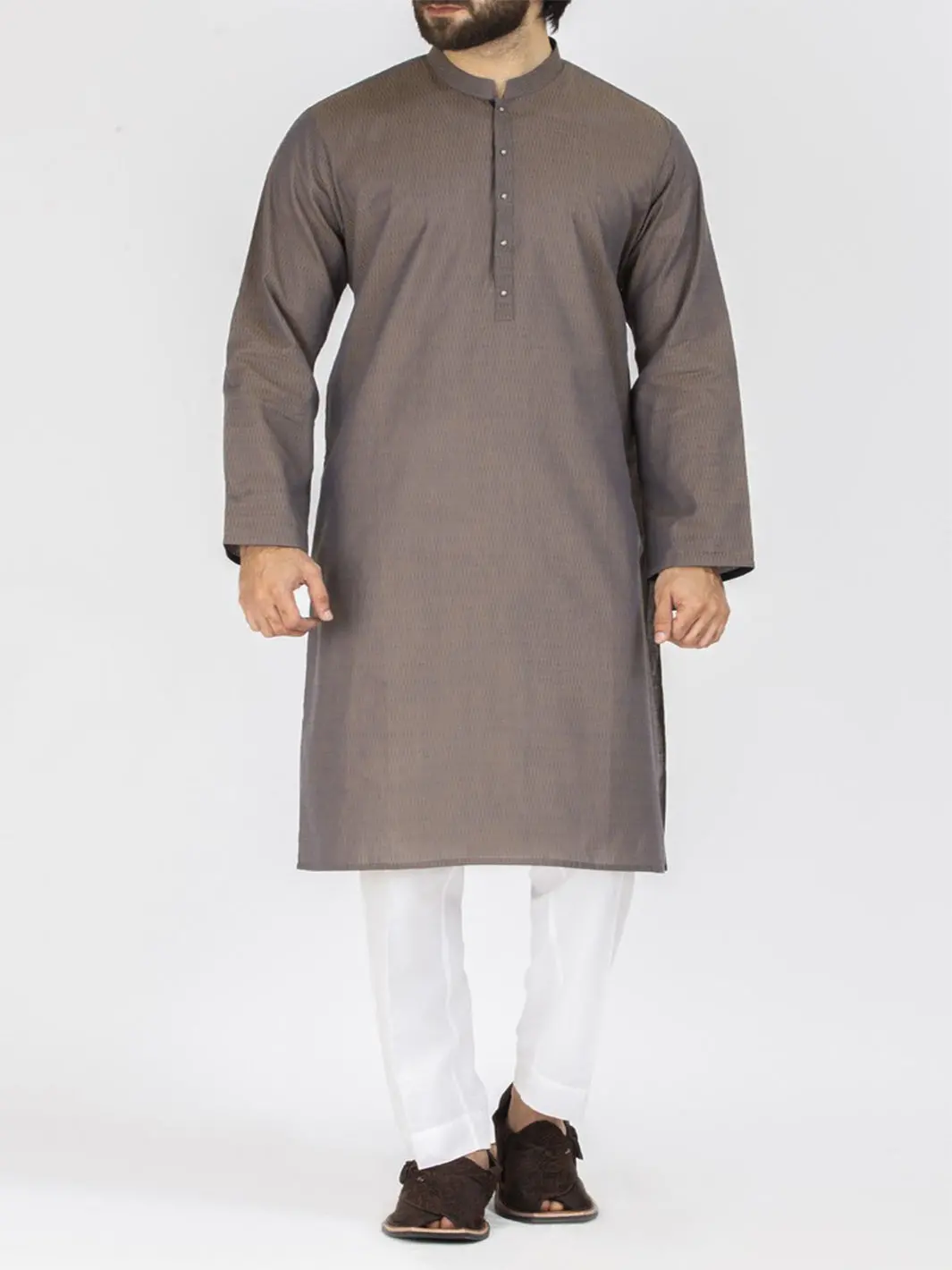 Light Brown Blended Kurta - Al-K-805 1