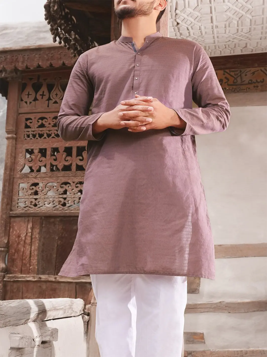 Light Purple Blended Kurta - Al-K-806 1