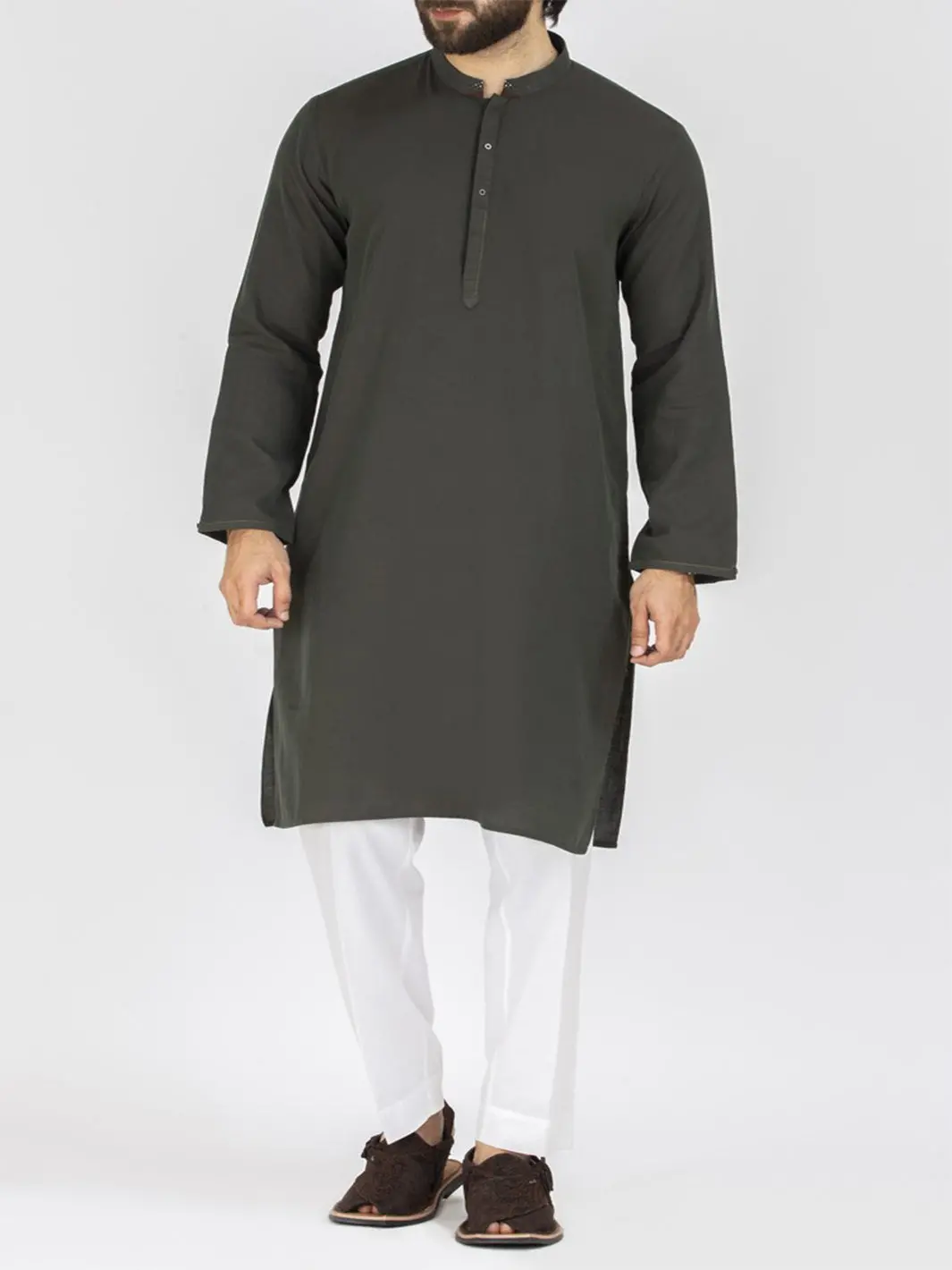 Green Blended Kurta - Al-K-809 1