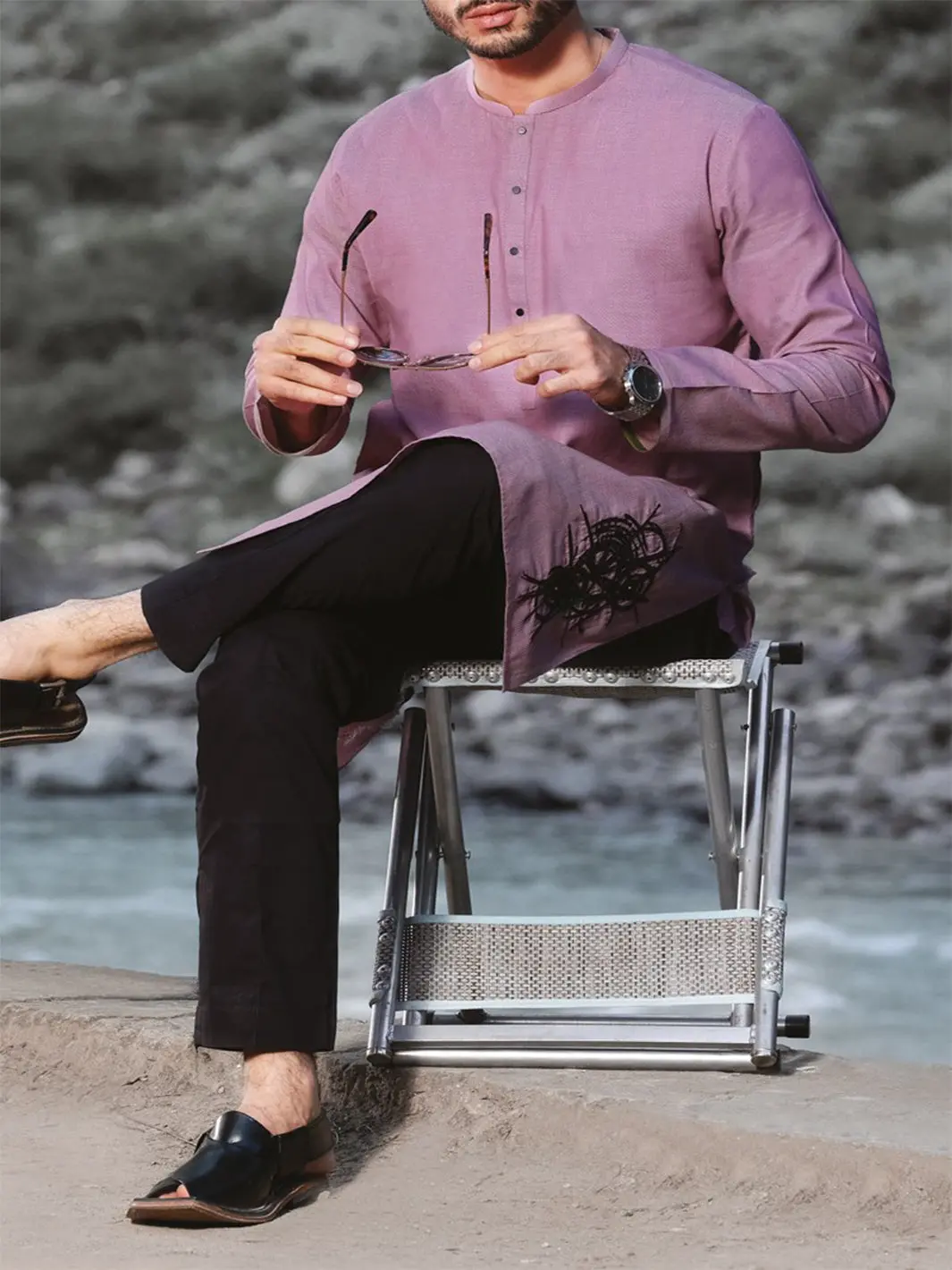 Pink Blended Kurta - Al-K-818 1