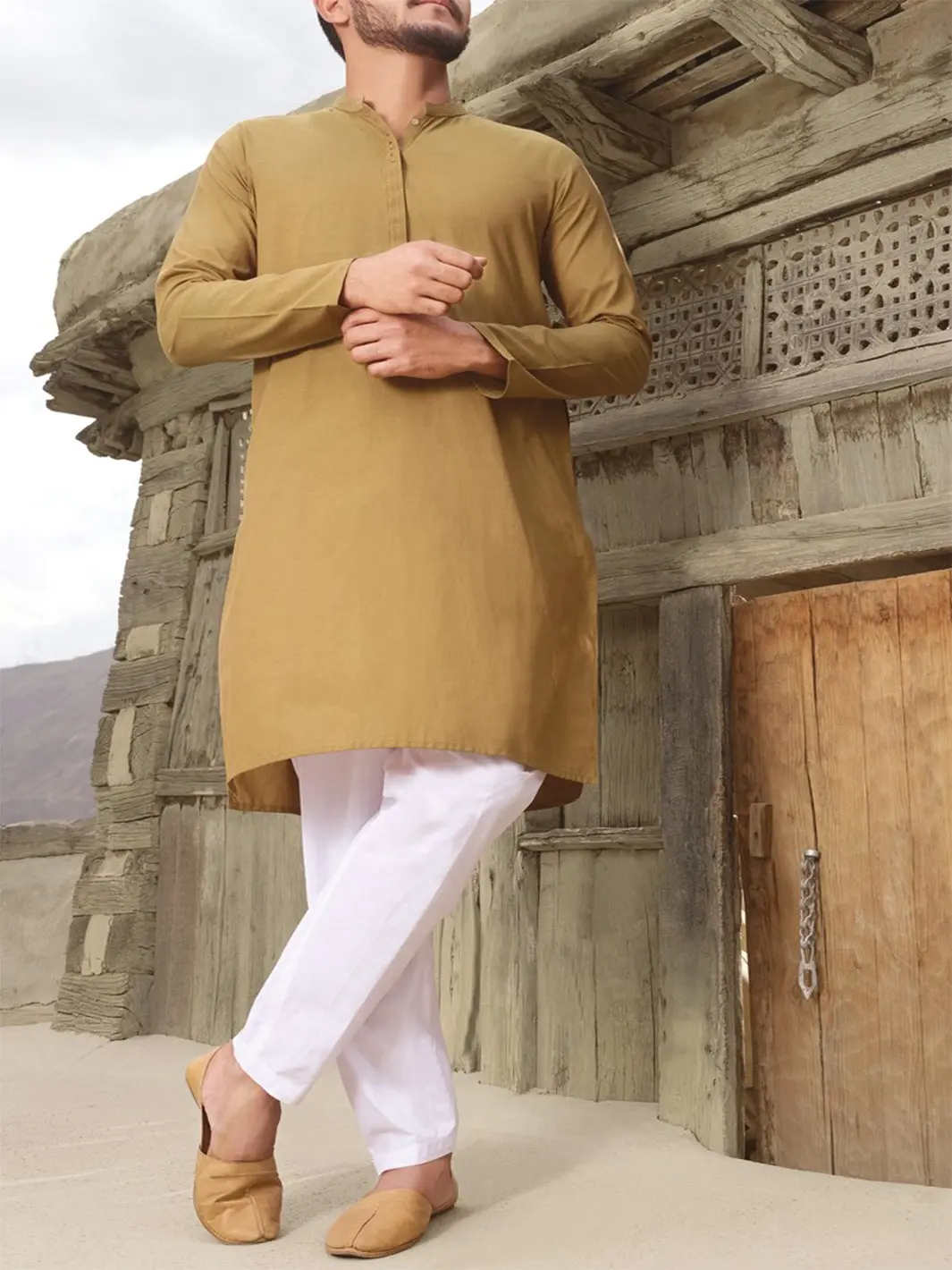 Mustard Blended Kurta - Al-K-828 1