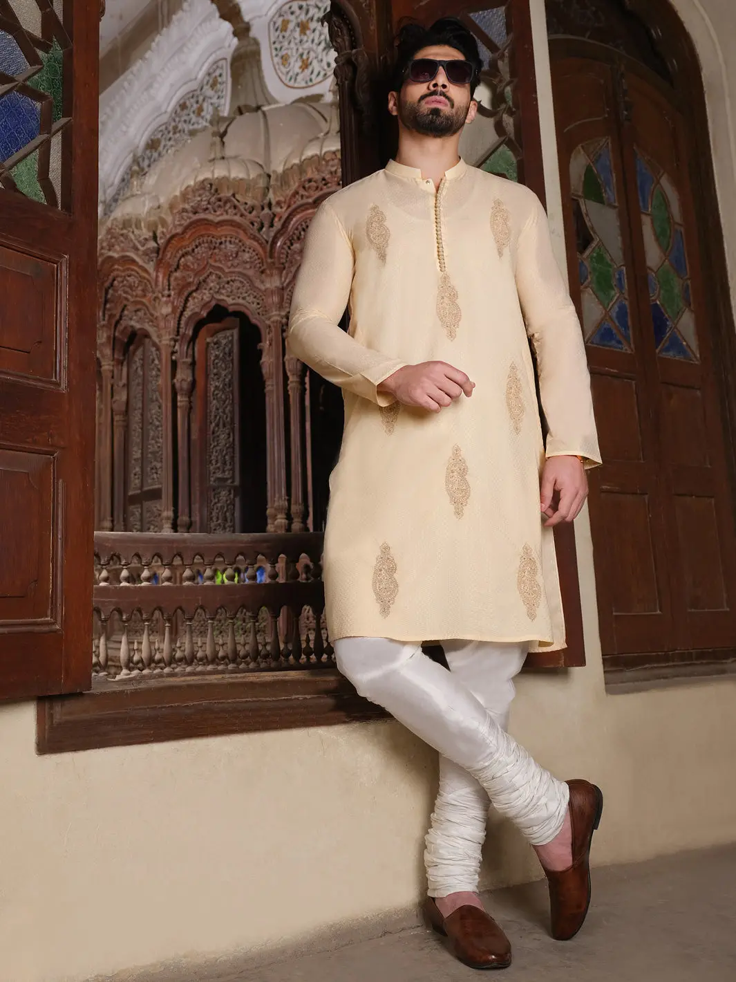 Beige Blended Kurta - Al-K-871 1