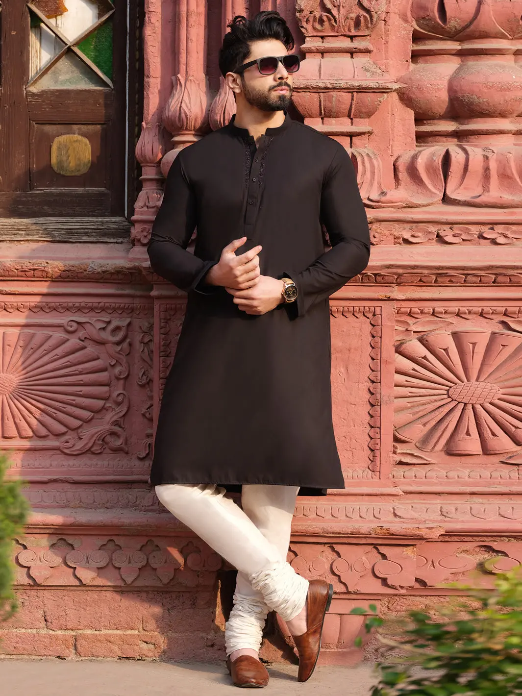 Black Blended Kurta - Al-K-873 1