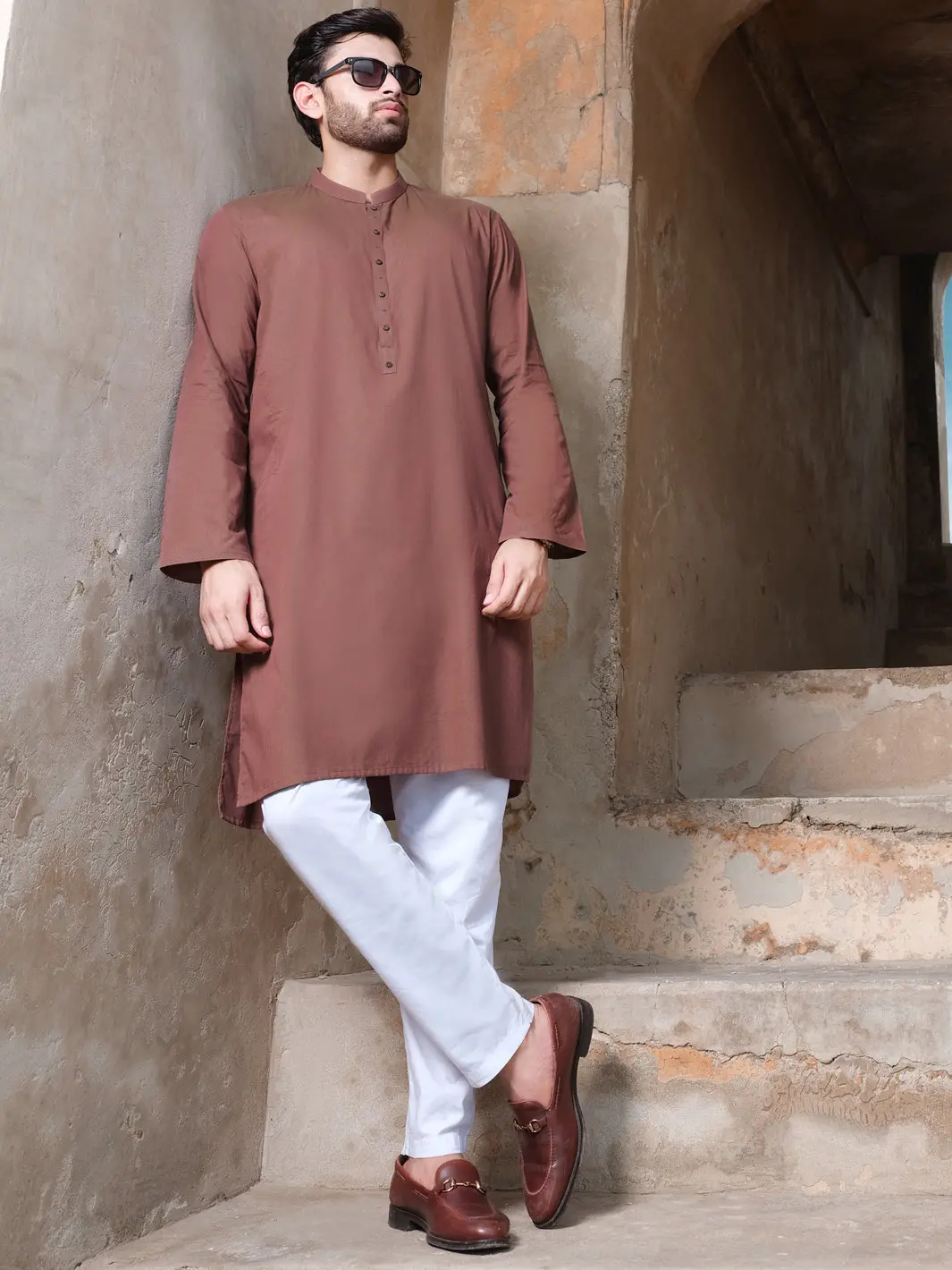 Brown Blended Kurta - Al-K-881 1