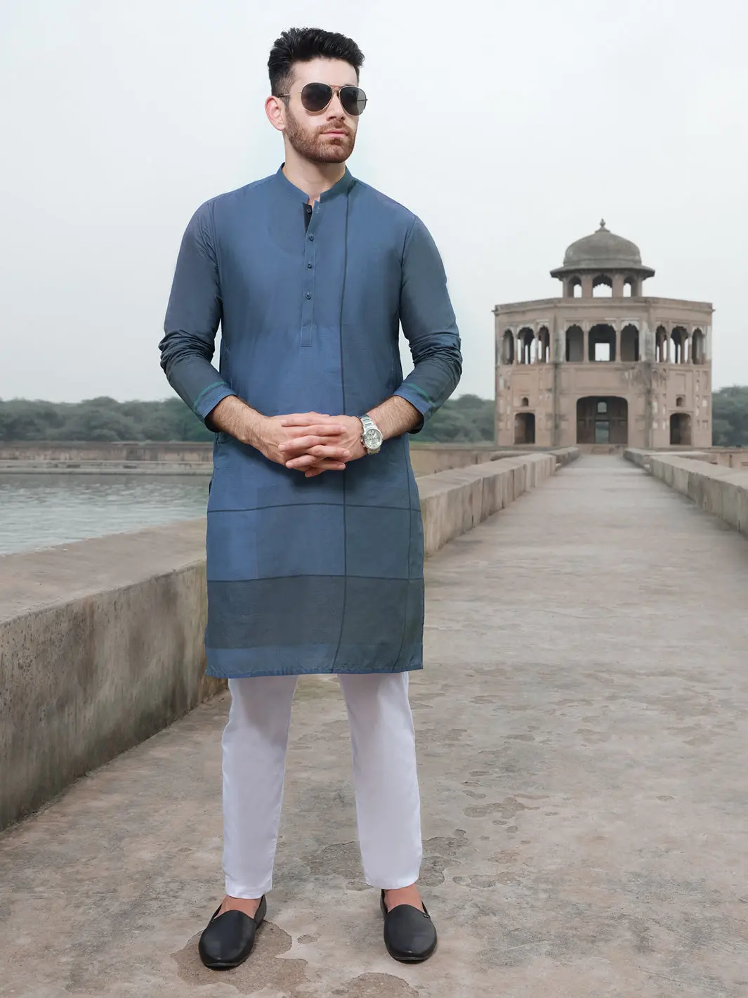 Blue Cotton Kurta - Al-K-883 1