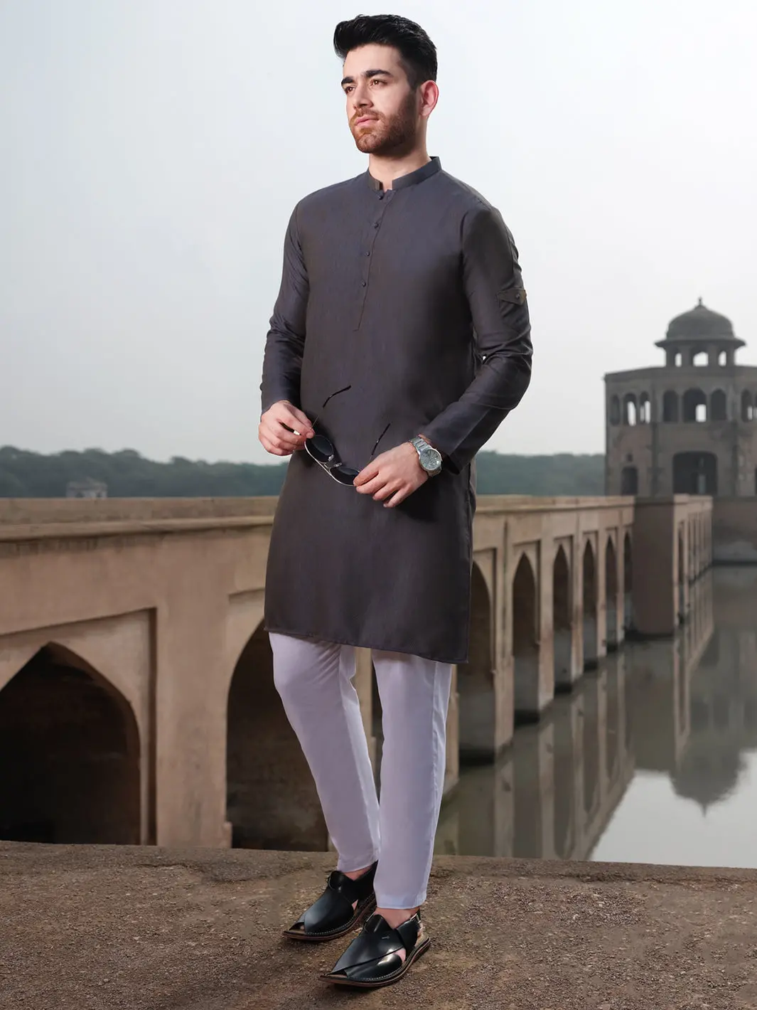 Blue Two-Tone Blended Kurta - Al-K-896 1