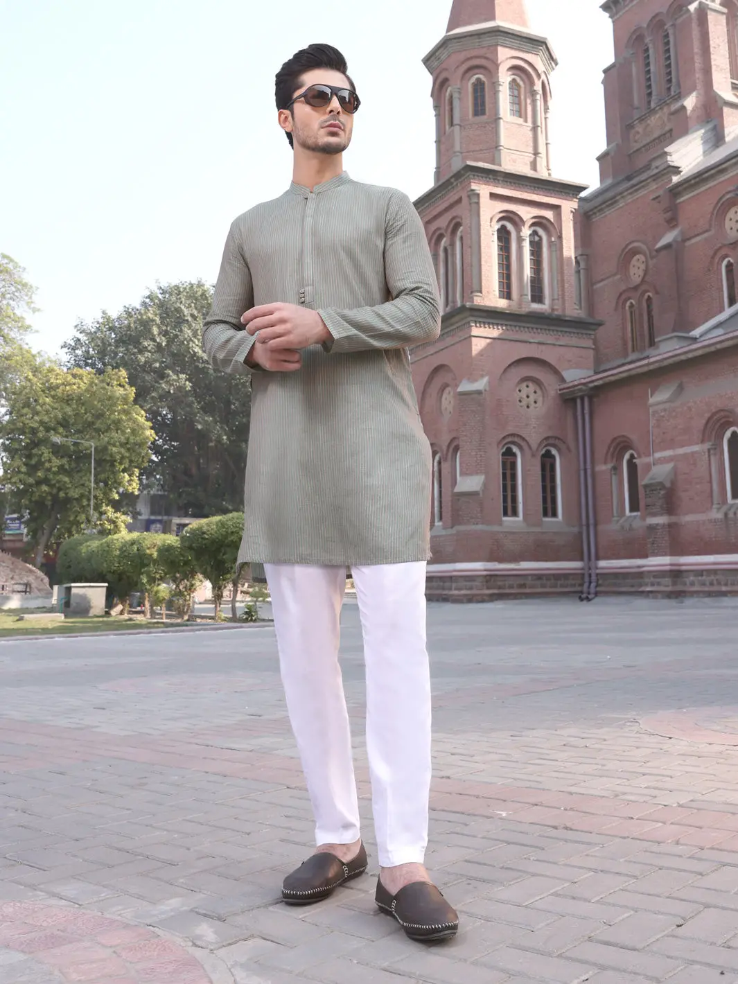 Green Cotton Kurta - Al-K-915 1