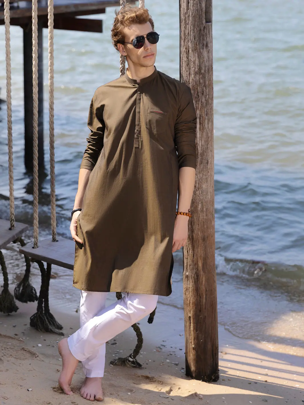 Olive Green Kurta - Al-K-939 1