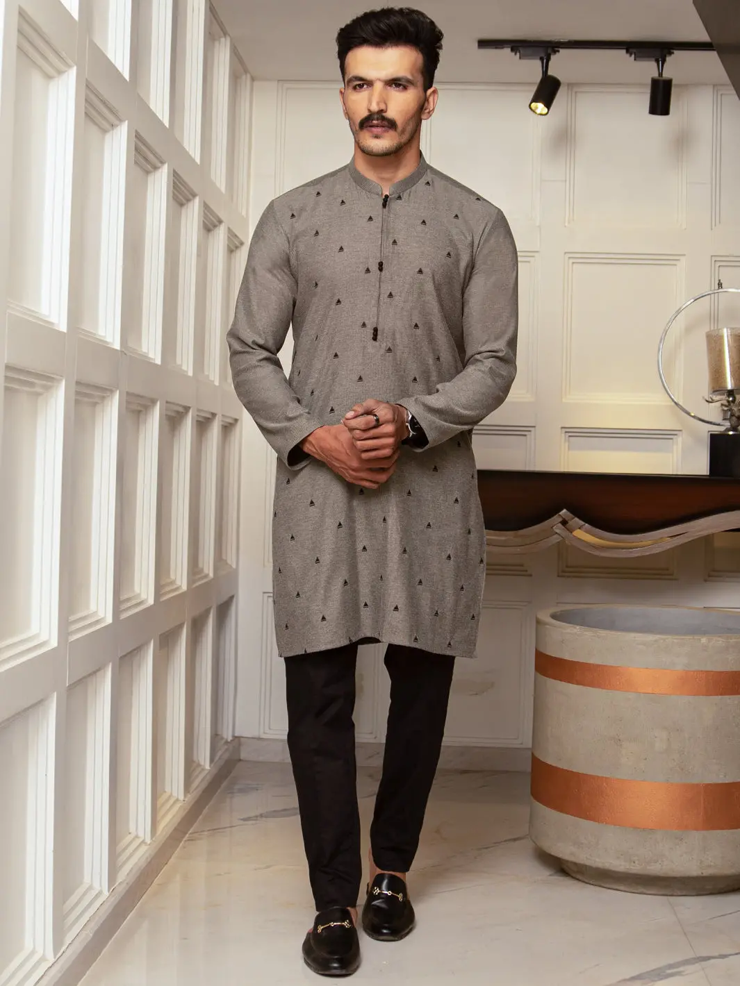 Light Green Blended Kurta - Al-K-981 1