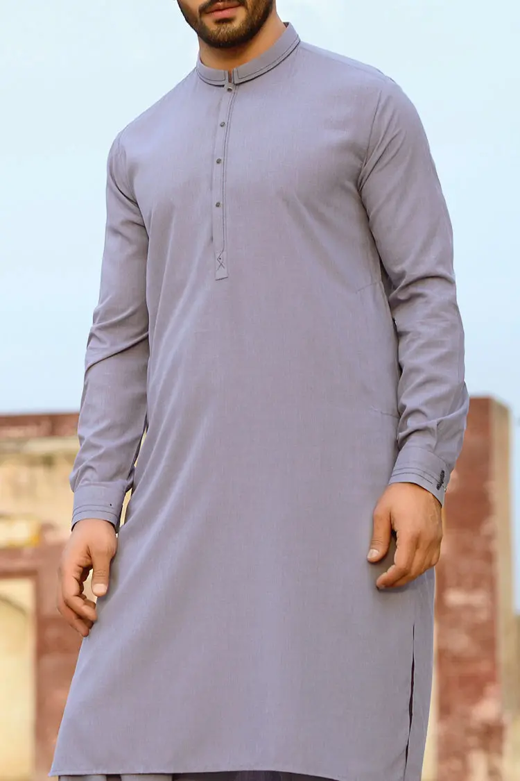 Grey Blended Kameez Shalwar - Al-Ks-2267 1