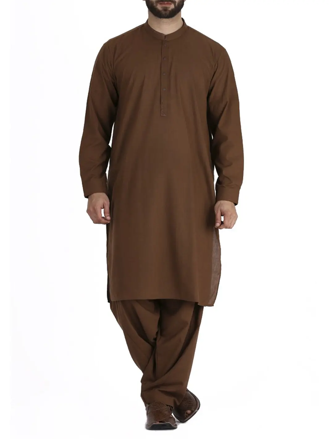 Brown Blended Kameez Shalwar - Al-Ks-2304 1