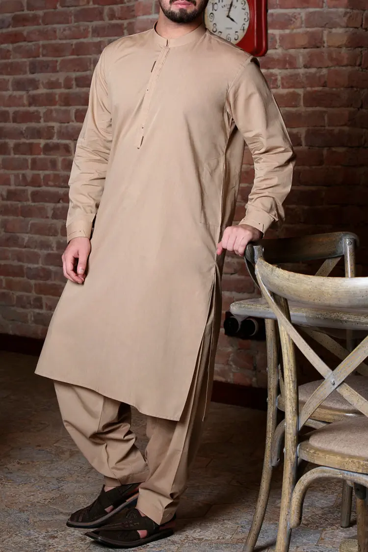Light Brown Kameez Shalwar - Al-Ks-2305 1