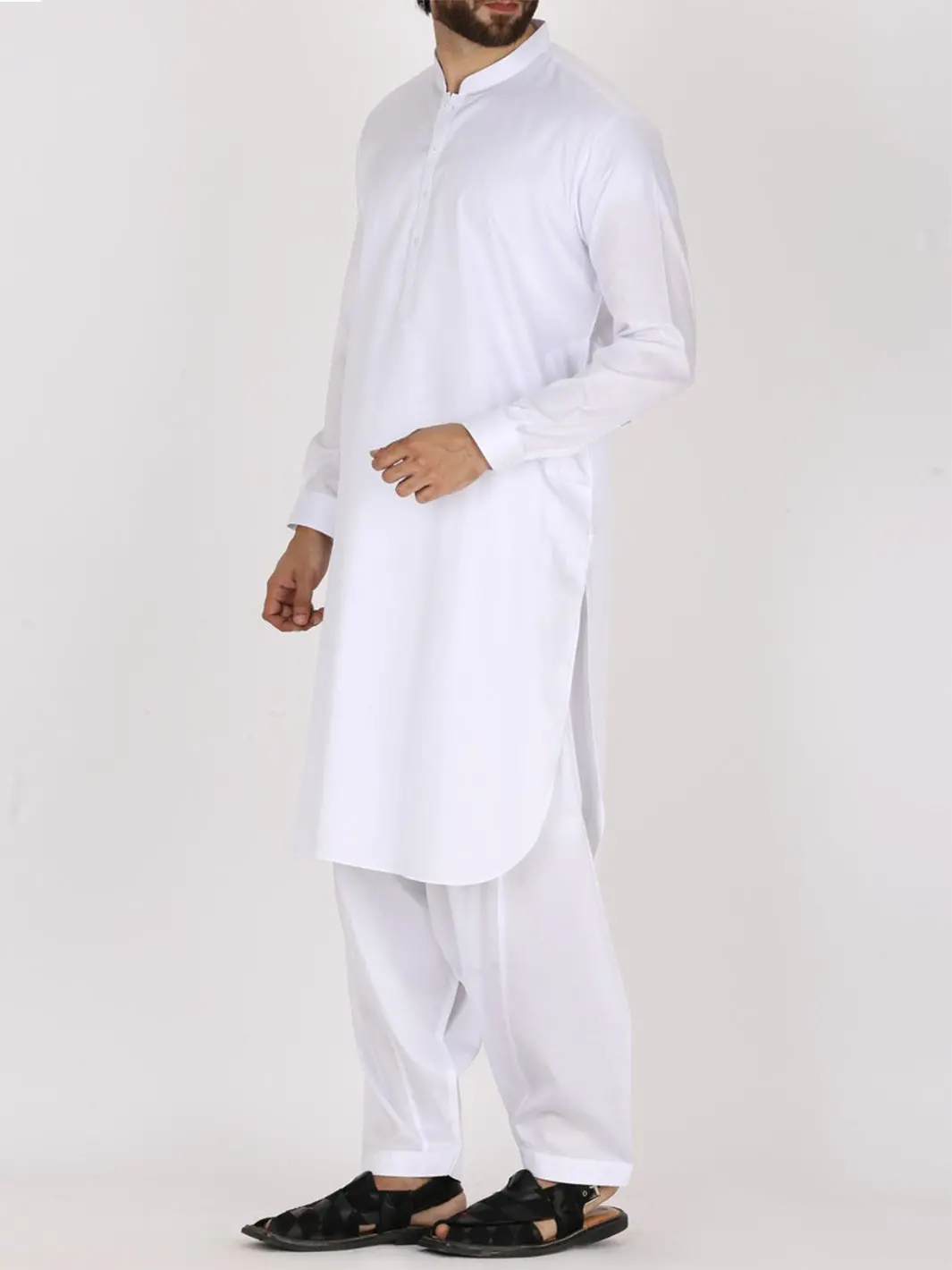 White Cotton Kameez Shalwar - Al-Ks-2382 1