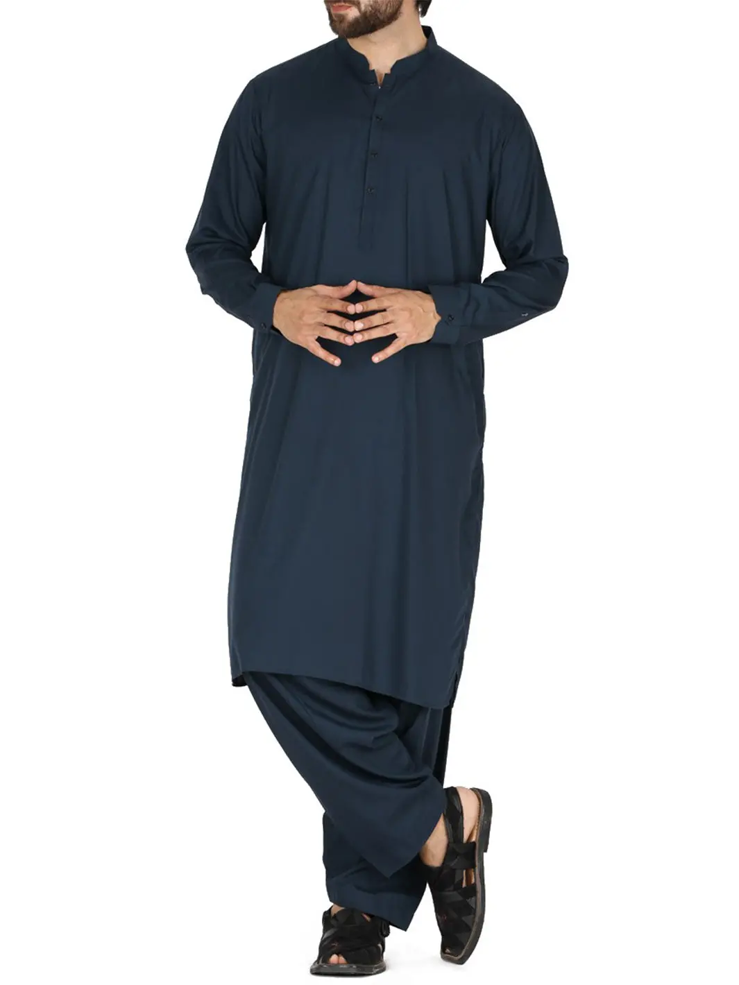 Green Blended Kameez Shalwar - Al-Ks-2385 1