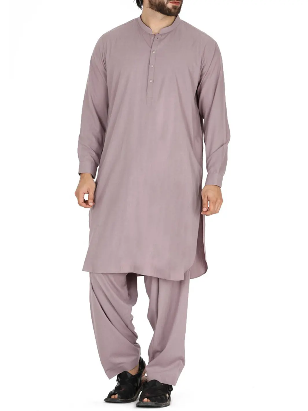Light Purple Blended Kameez Shalwar - Al-Ks-2391 1
