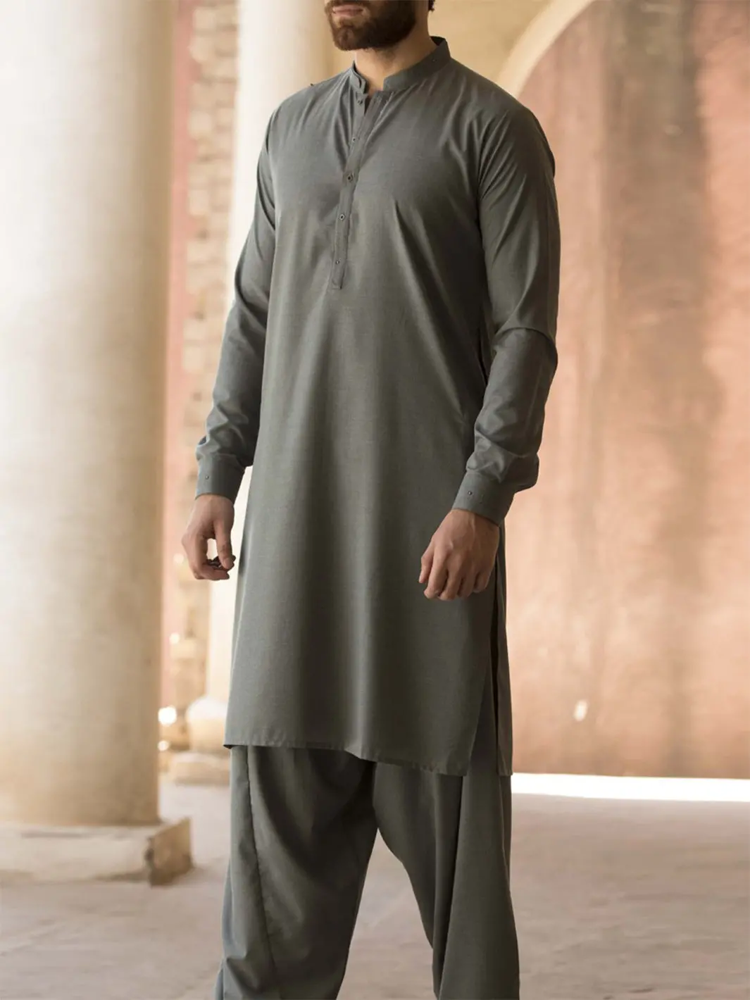 Green Blended Kameez Shalwar - Al-Ks-2405 1