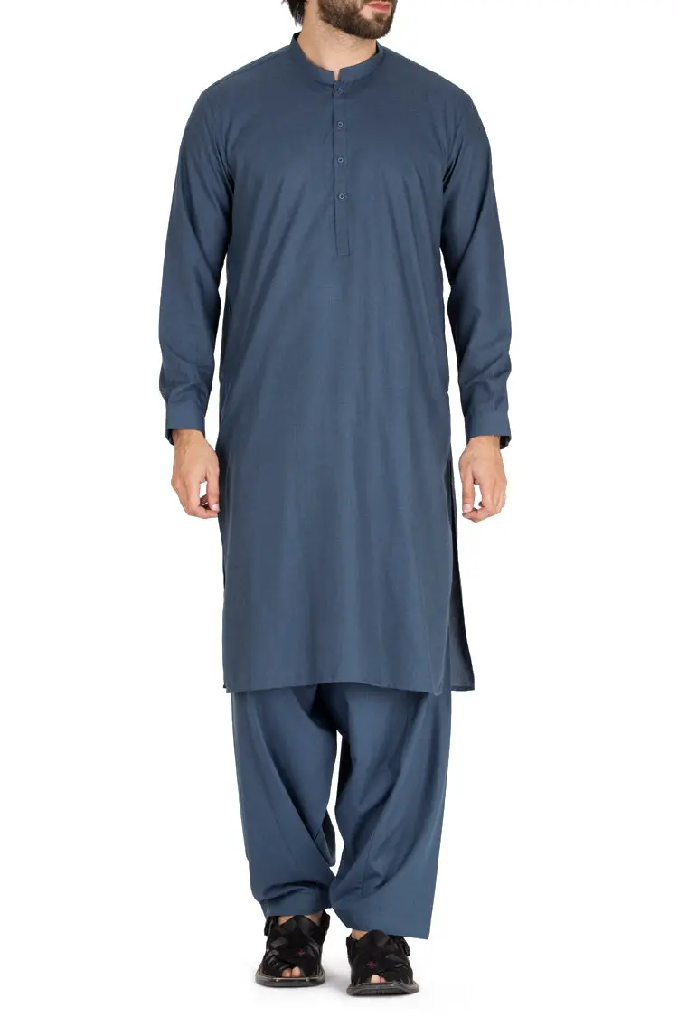 Blue Blended Kameez Shalwar - Al-Ks-2411 1