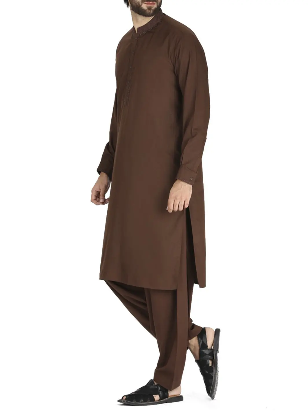 Brown Blended Kameez Shalwar - Al-Ks-2416 1