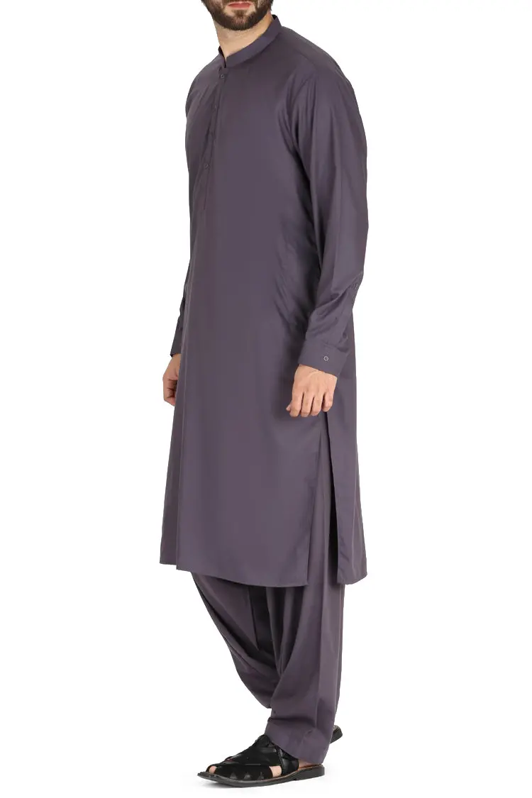Purple Blended Kameez Shalwar - Al-Ks-2417 1