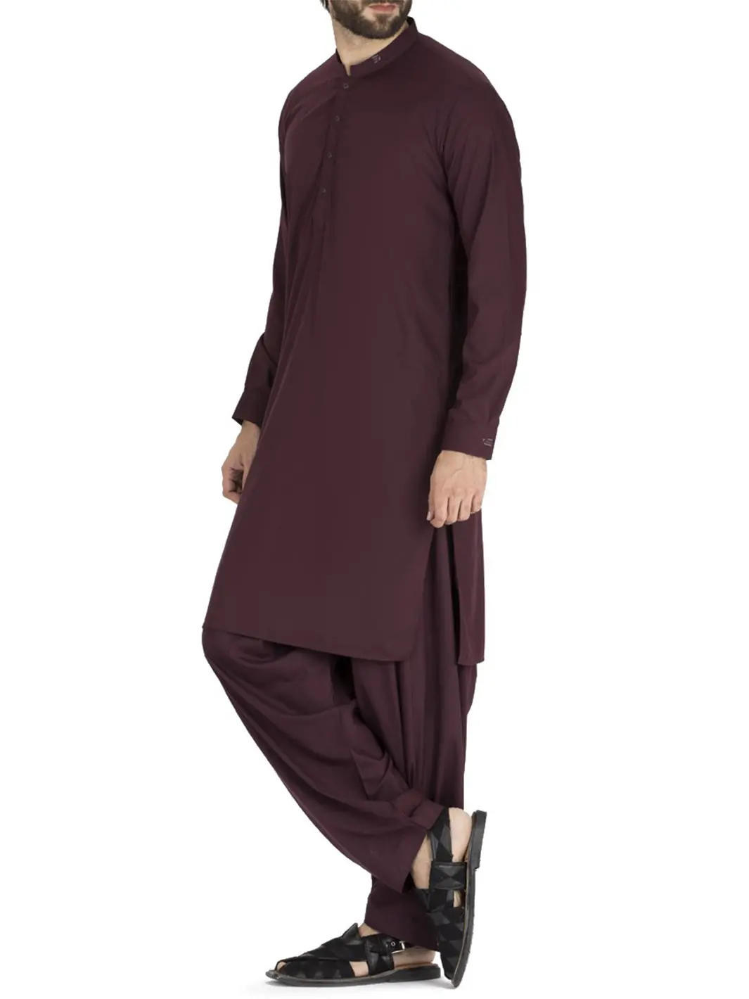 Maroon Blended Kameez Shalwar - Al-Ks-2421 1