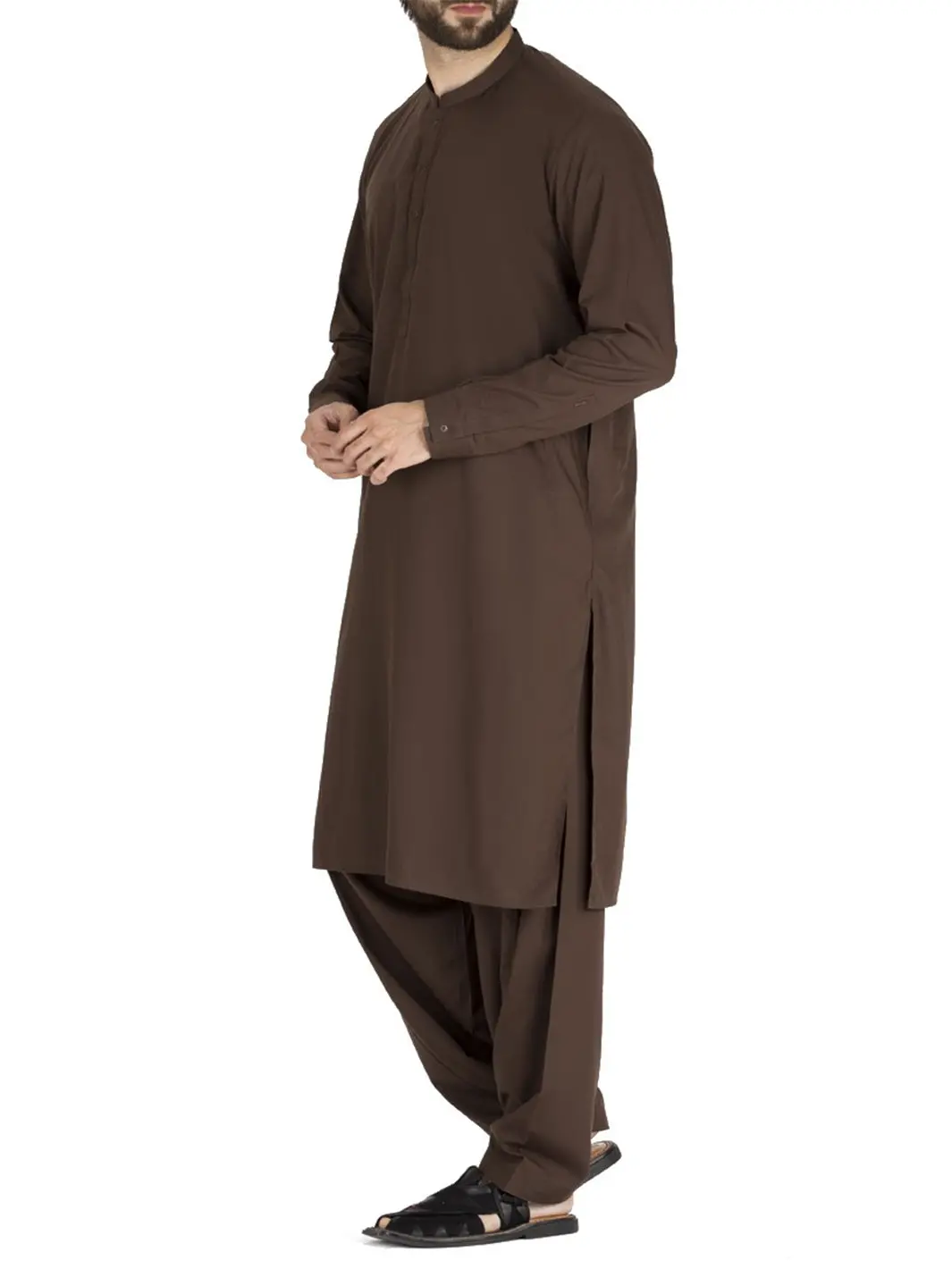Brown Blended Kameez Shalwar - Al-Ks-2422 1
