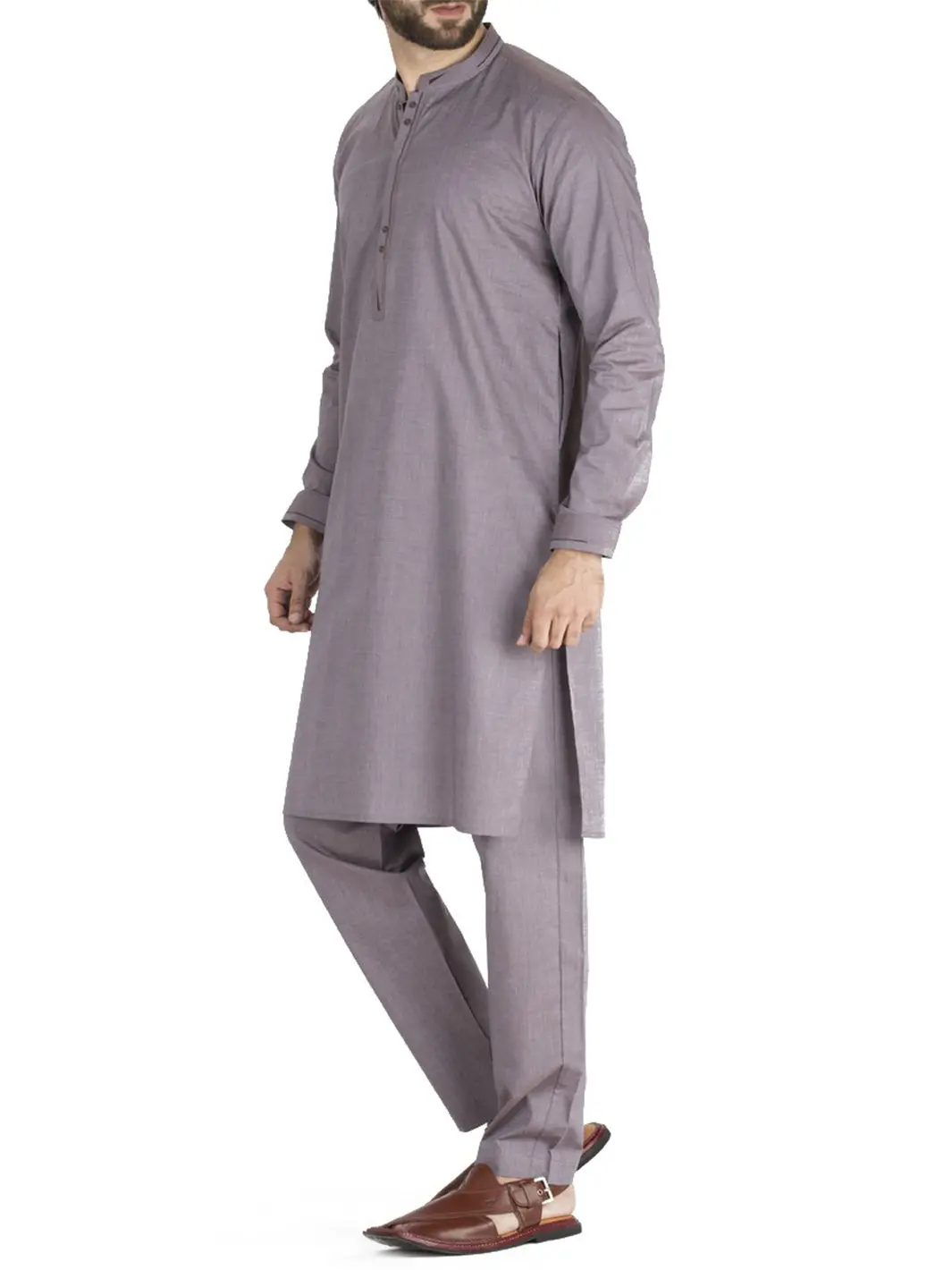 Mauve Cotton Kurta Pajama - Al-Ks-2425 1