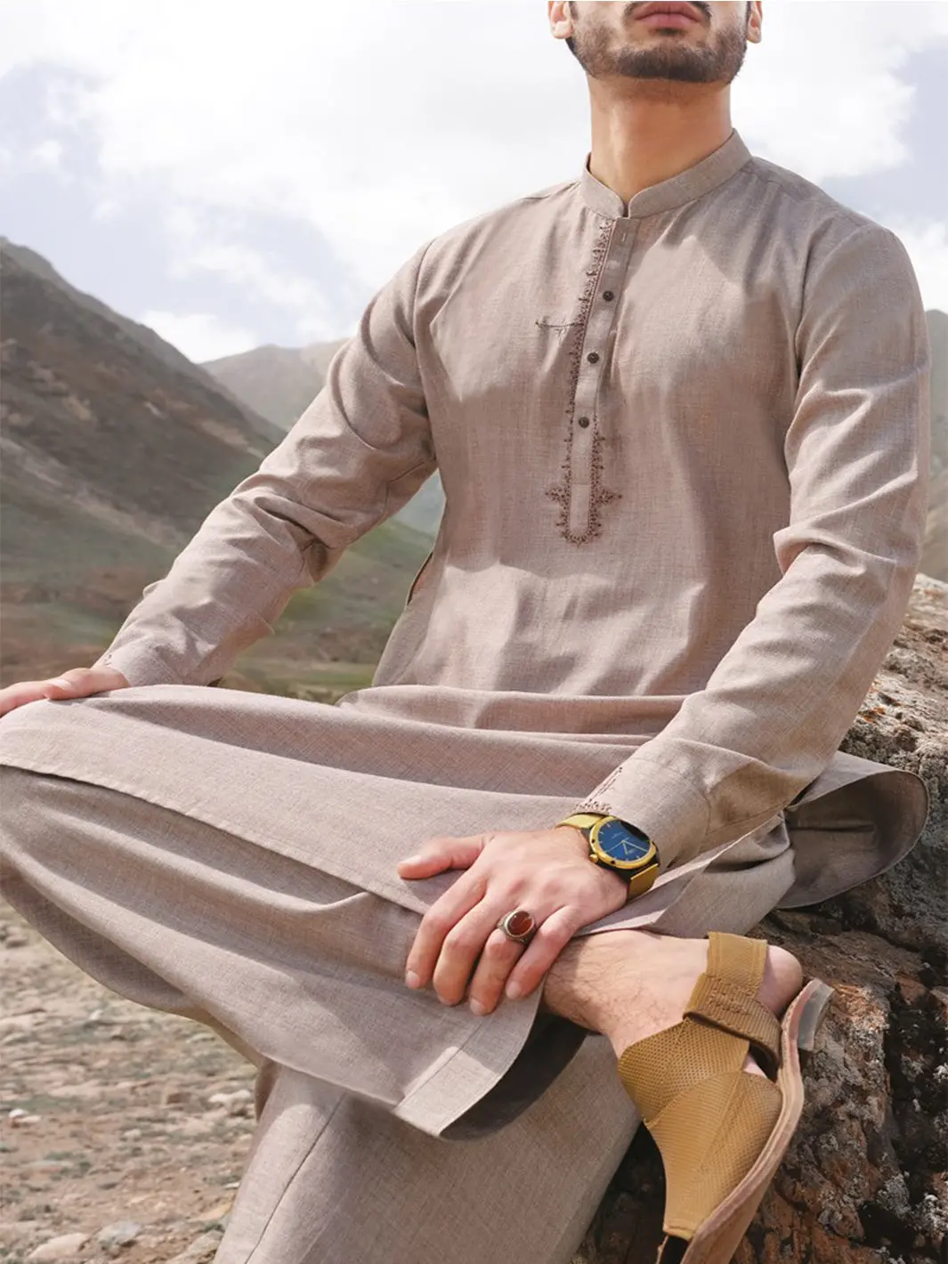 Peach Blended Kameez Shalwar - Al-Ks-2429 1