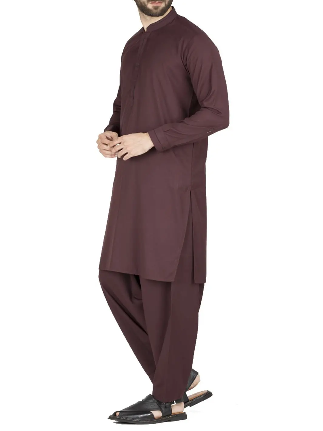 Maroon Blended Kameez Shalwar - Al-Ks-2433 1
