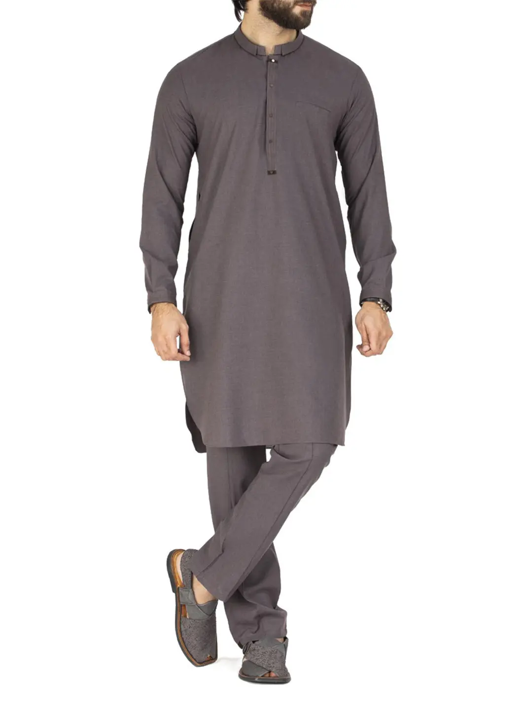 Grey Blended Kameez Shalwar - Al-Ks-2442 1