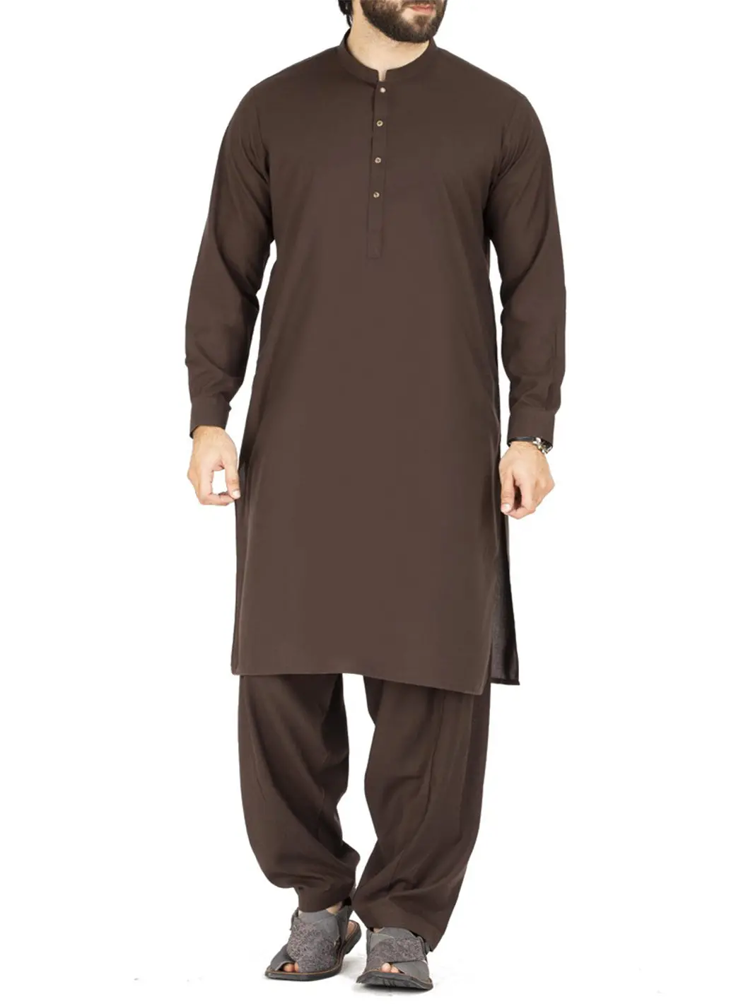 Grey Blended Kameez Shalwar - Al-Ks-2443 1