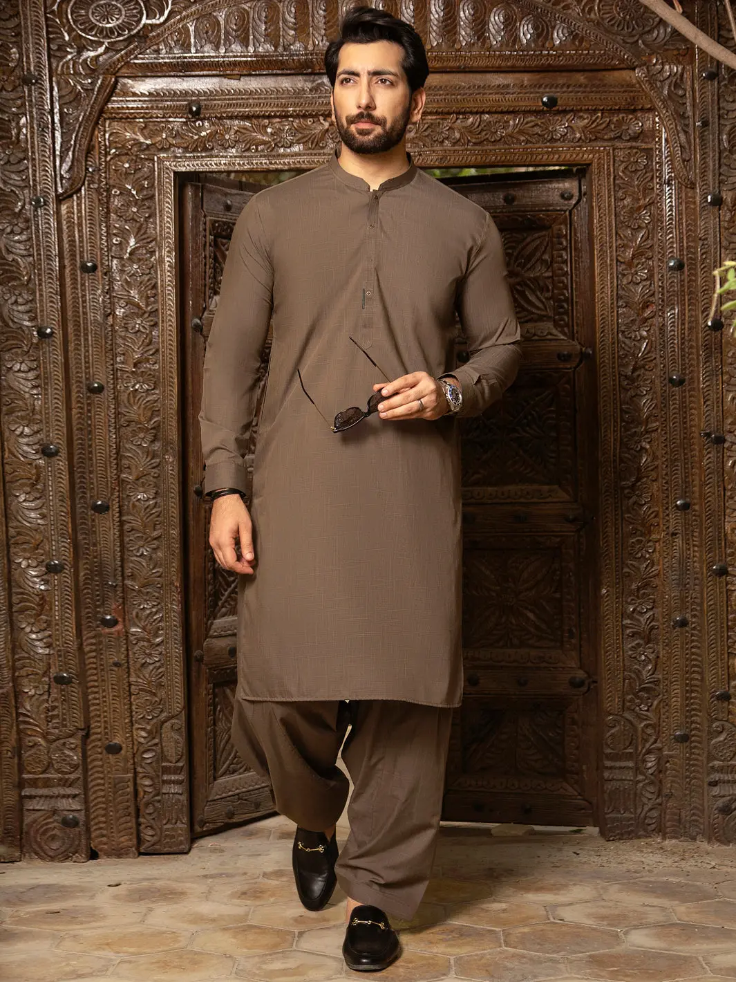 Green Blended Kameez Shalwar - Al-Ks-2663 1