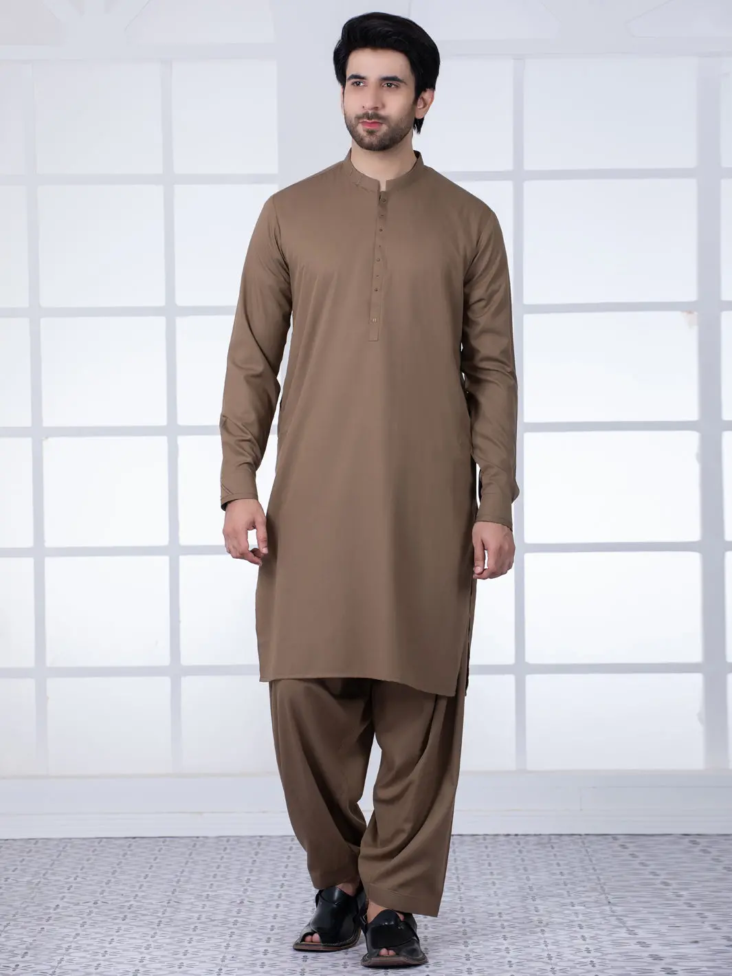 Brown Kameez Shalwar - Al-Ks-2802 1