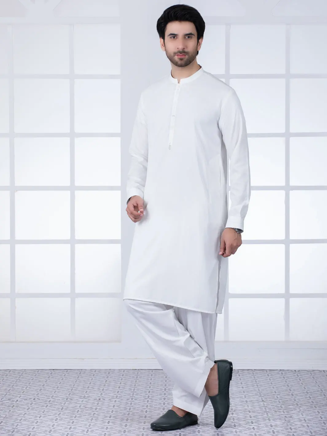 White Kameez Shalwar - Al-Ks-2804 1