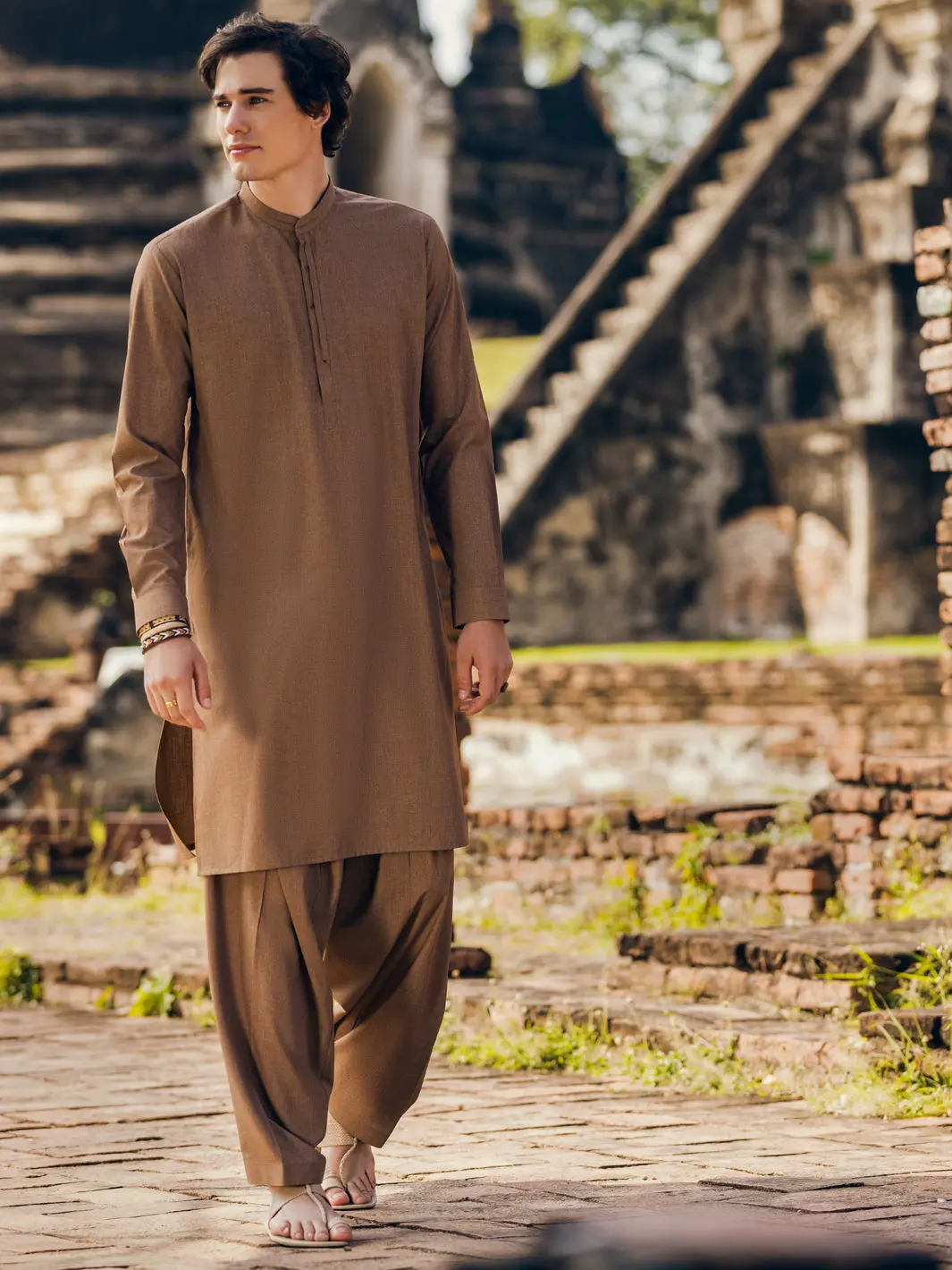 Brown Kameez Shalwar - Al-Ks-2830 1