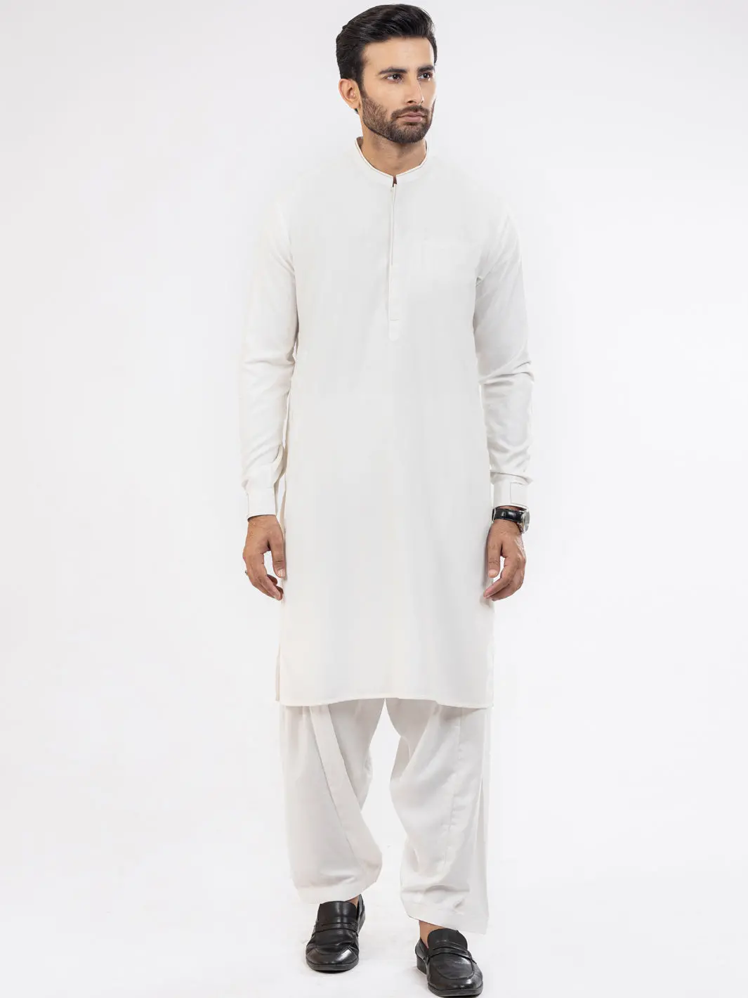 White Kameez Shalwar - Al-Ks-2849 1