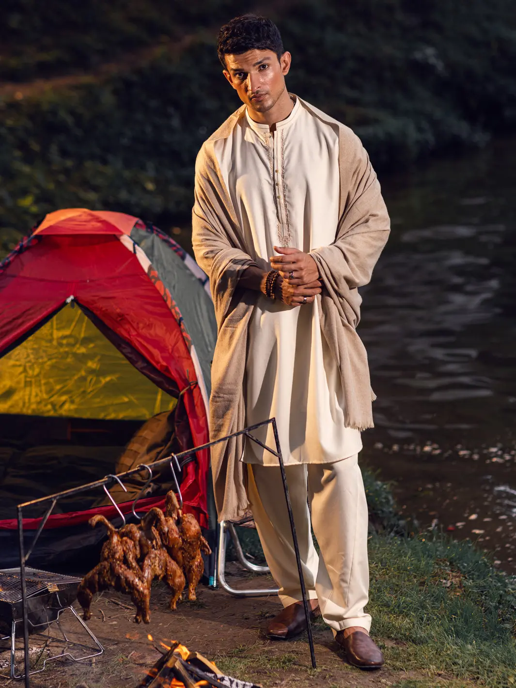 Cream Kameez Shalwar - Al-Ks-2900 1