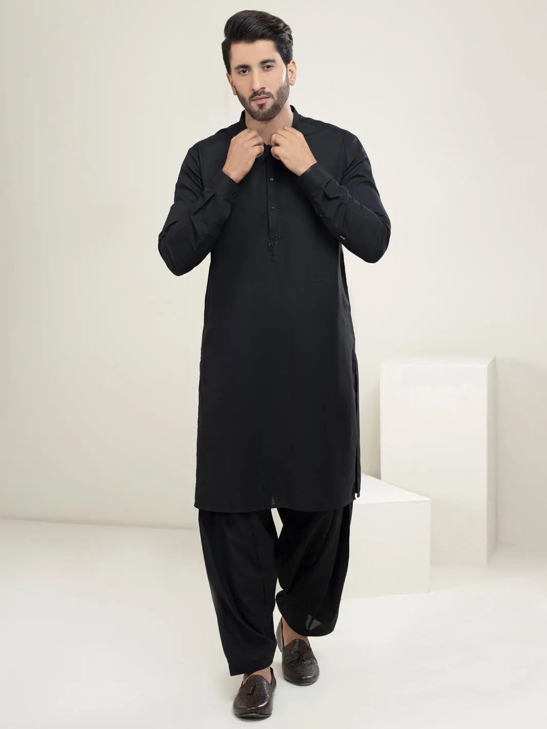 Black Kameez Shalwar - Al-Ks-2933 1