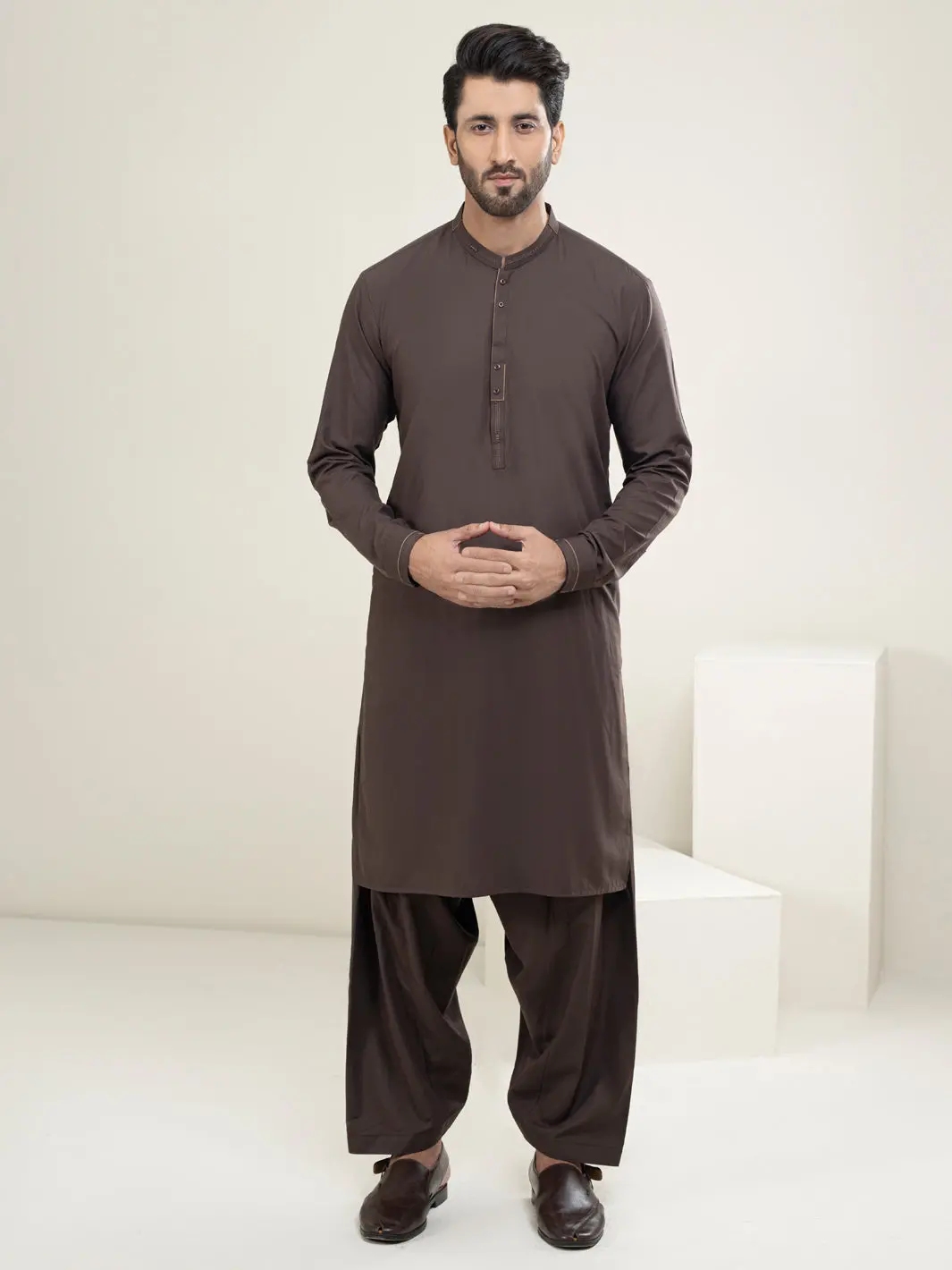 Brown Kameez Shalwar - Al-Ks-2967 1