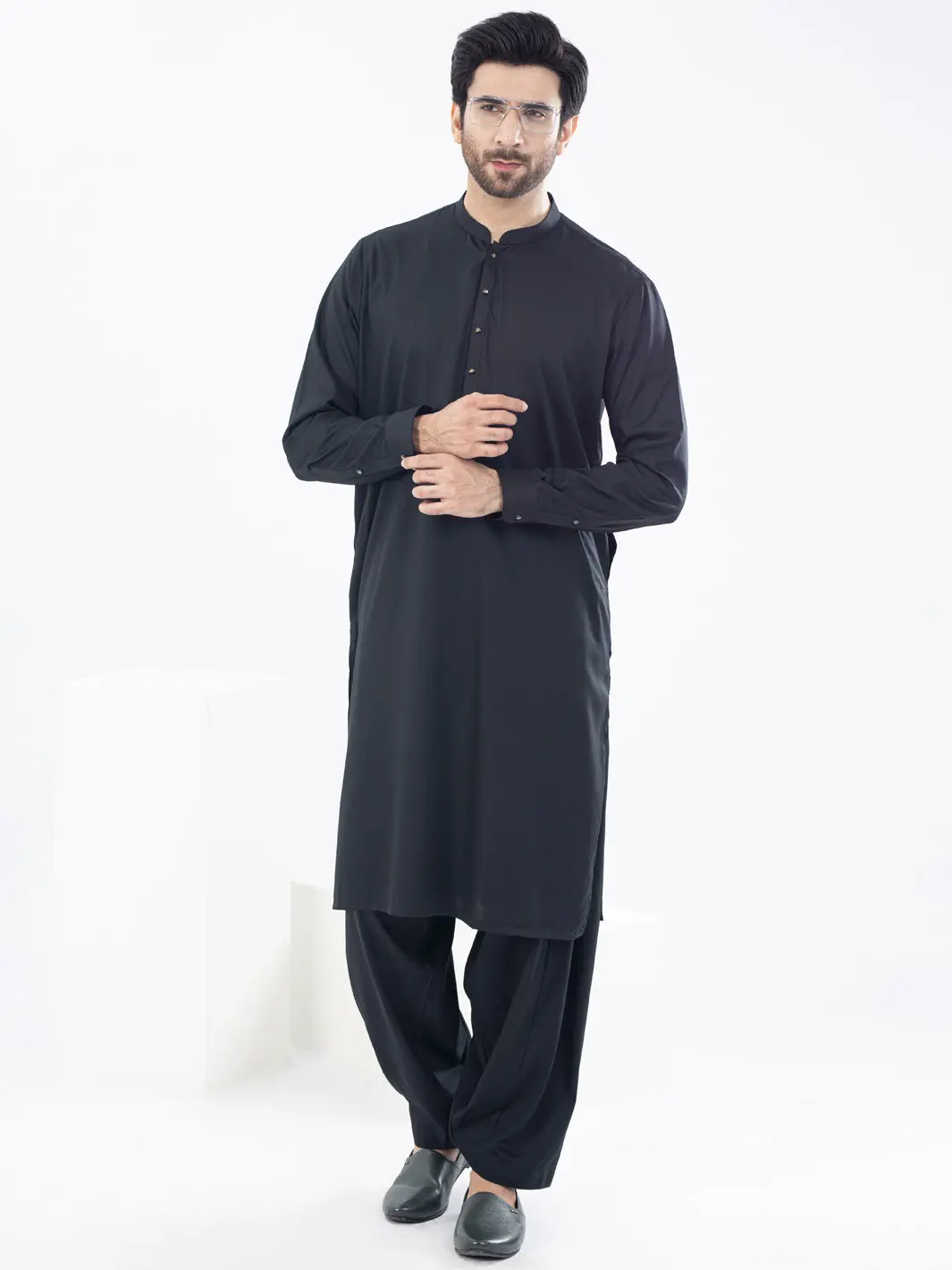 Black Kameez Shalwar - Al-Ks-2970D 1
