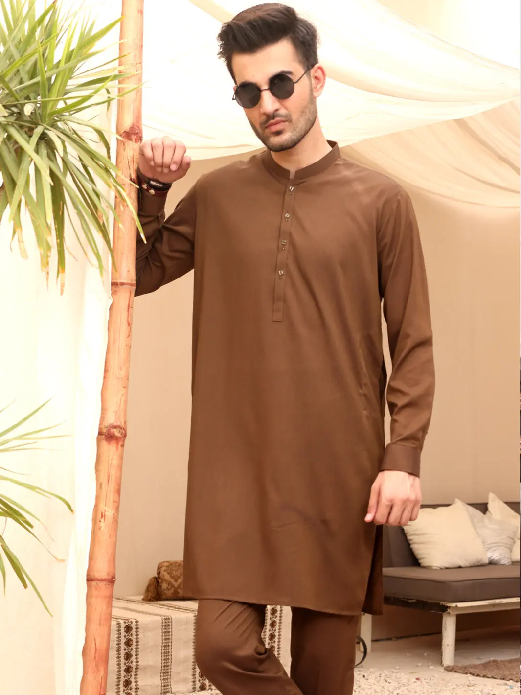 Brown Cotton Kurta Trouser - Al-Kt-2632 1