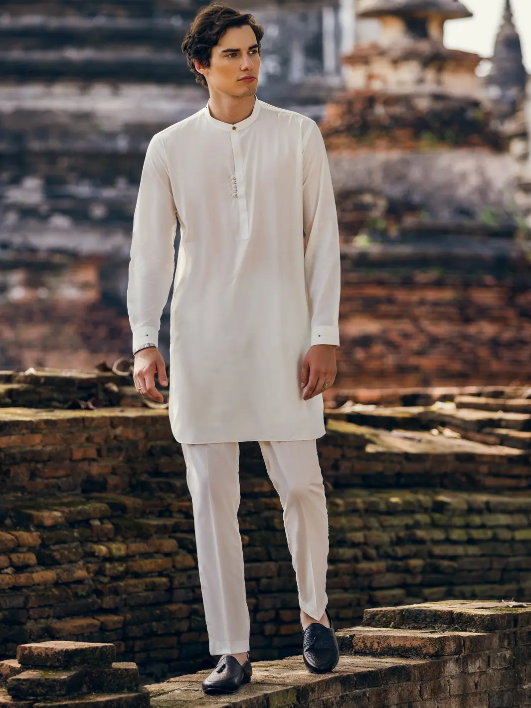 White Kurta Trousers - Al-Kt-2829 1