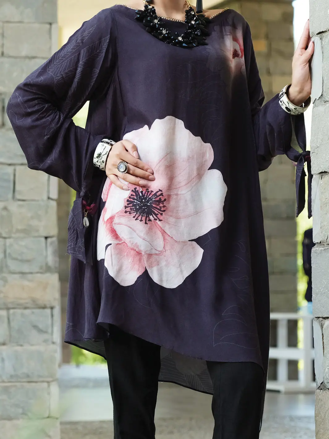 Black Silk Viscose Tunic - Awp-Lk-291 1