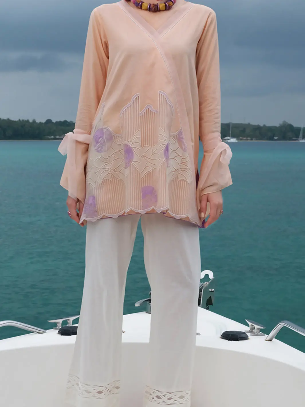 Peach Lawn Tunic - Lk-657 1