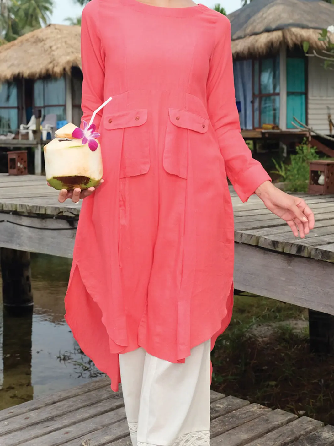 Orange Jacquard Tunic - Lk-661 1