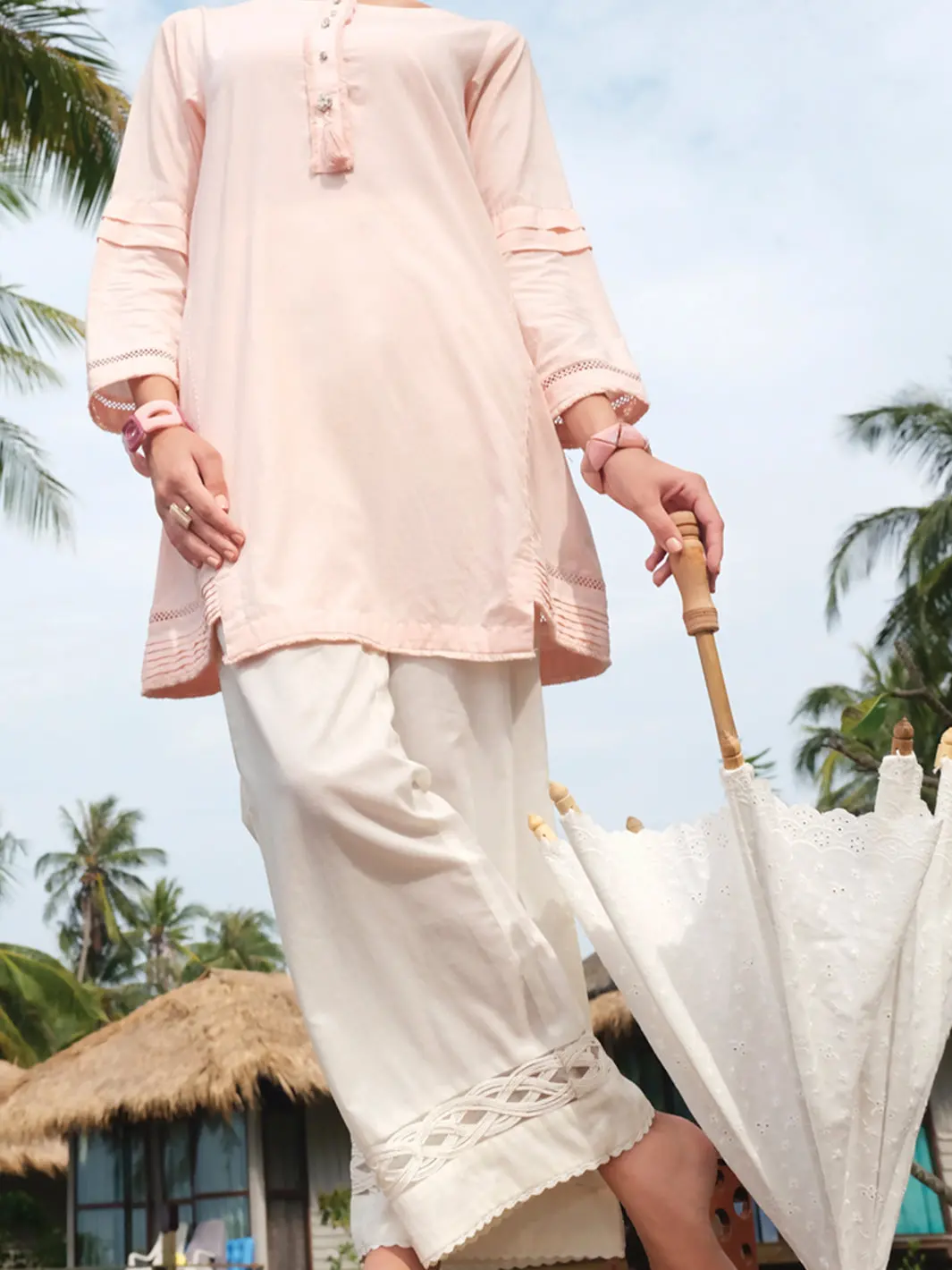 Peach Jacquard Tunic - Lk-663 1