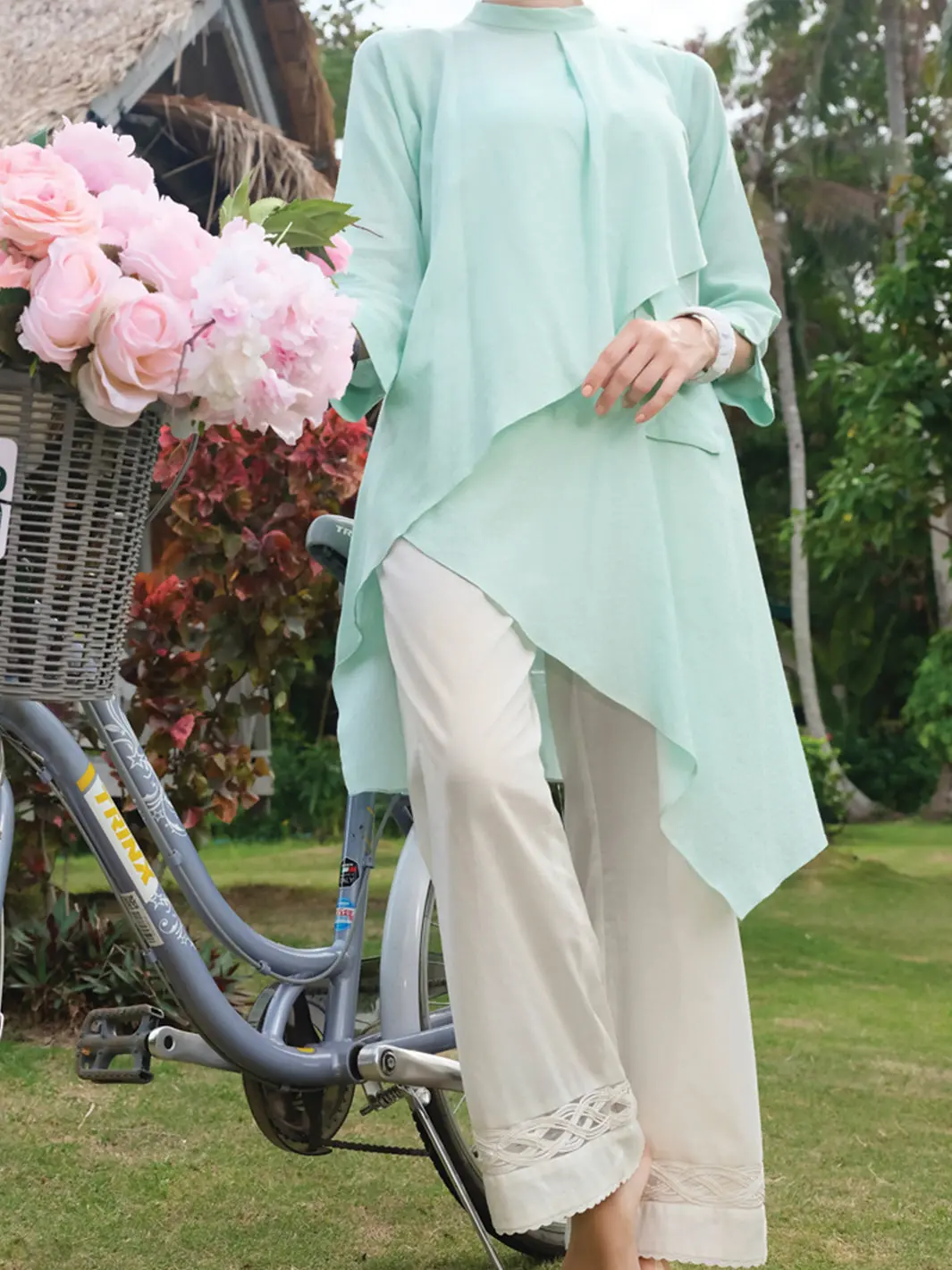 Sea Green Jacquard Tunic - Lk-665 1