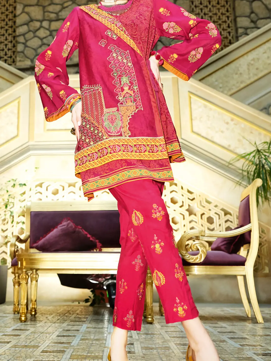 Pink Cotton Silk Tunic - Lk-681 1
